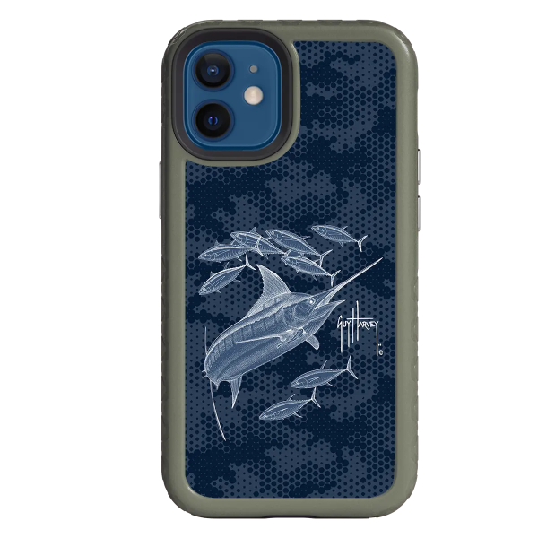 Guy Harvey Fortitude Series for Apple iPhone 12 Mini - Blue Camo Online Sale