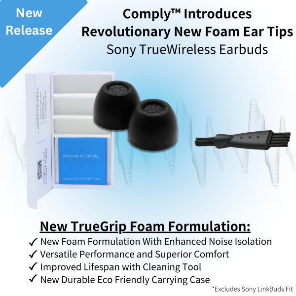 Comply Foam NEW TrueGrip™ Premium Ear Tips for Sony True Wireless Earbuds For Cheap