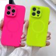 Bright Fluorescent Liquid Silicone Magsafe Case For iPhone For Cheap