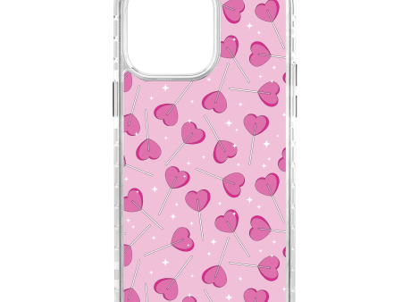 Sucker 4 Luv | Custom MagSafe Pink Heart Lollipop Case for Apple iPhone 14 Series Sale