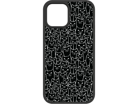 Black Cat Pattern | Protective MagSafe Case | Cats Meow Series for Apple iPhone 12 Series For Sale