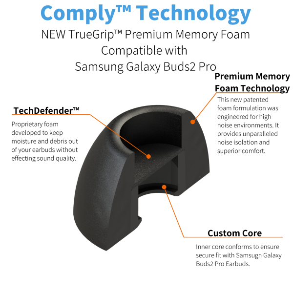 Comply Foam NEW TrueGrip™ Premium Foam Ear Tips for Samsung Galaxy Buds2 Pro Online Sale