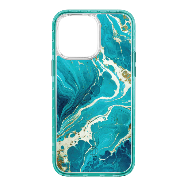 Aqua Stone | Protective MagSafe Case | Marble Stone Series for Apple iPhone 14 Series For Cheap