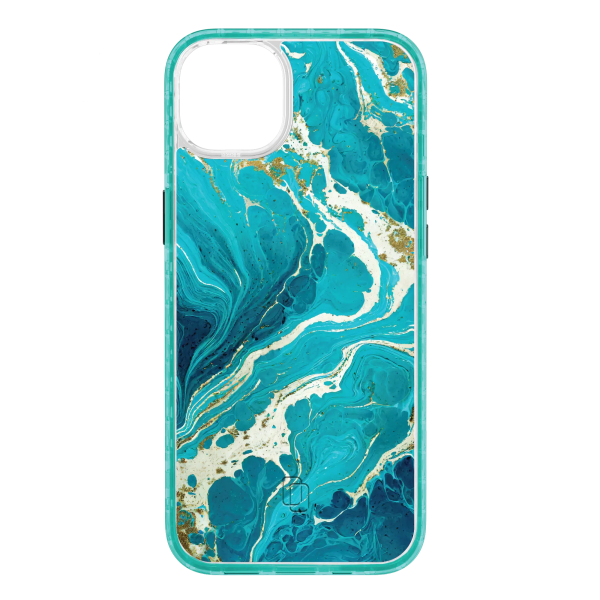 Aqua Stone | Protective MagSafe Case | Marble Stone Series for Apple iPhone 14 Series For Cheap