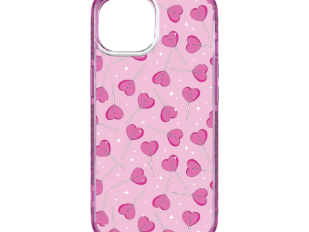 Sucker 4 Luv | Custom MagSafe Pink Heart Lollipop Case for Apple iPhone 15 Series Online Sale