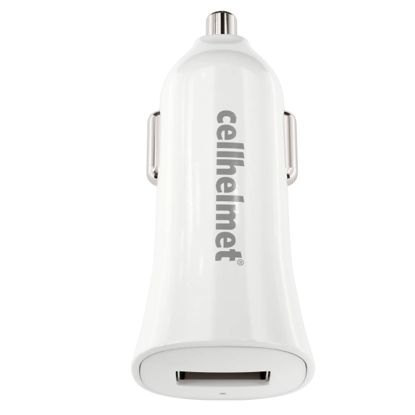 2.4A Car Charger - Single Port - White For Sale