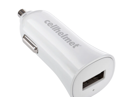 2.4A Car Charger - Single Port - White For Sale