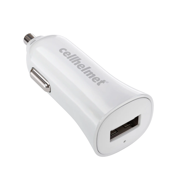 2.4A Car Charger - Single Port - White For Sale