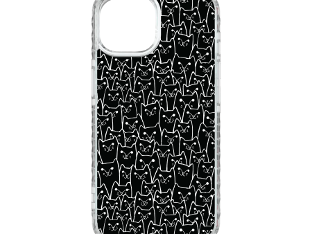 Black Cat Pattern | Protective MagSafe Case | Cats Meow Series for Apple iPhone 15 Series For Sale