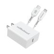 20W PD Wall Plug + 3  Round Lightning Cable - Type C - White Discount