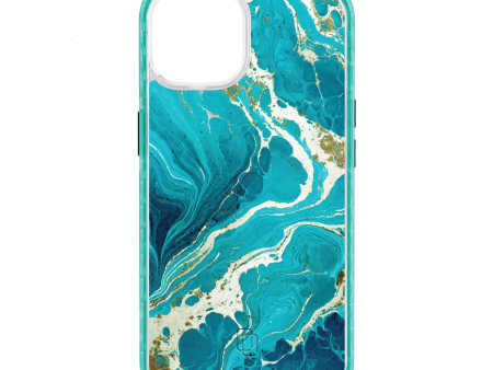 Aqua Stone | Protective MagSafe Case | Marble Stone Series for Apple iPhone 14 Series For Cheap