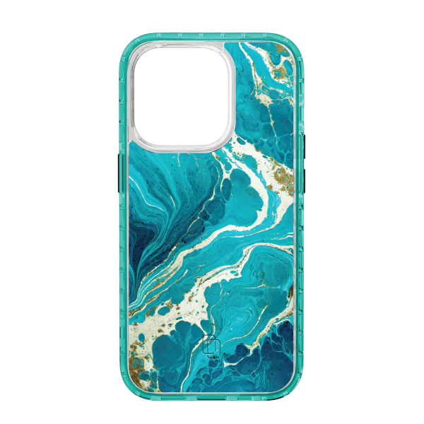 Aqua Stone | Protective MagSafe Case | Marble Stone Series for Apple iPhone 14 Series For Cheap