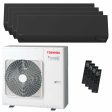 Toshiba SHORAI Edge Black quadri split air conditioner 7000+7000+9000+16000 BTU inverter A++ wifi external unit 8 kW Supply