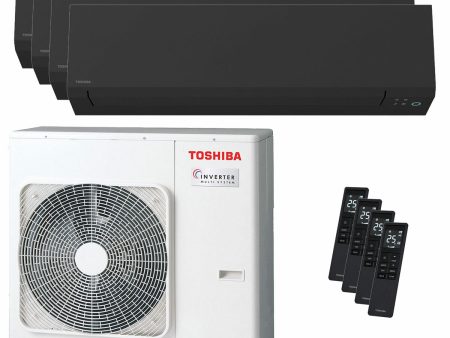 Toshiba SHORAI Edge Black quadri split air conditioner 7000+7000+9000+16000 BTU inverter A++ wifi external unit 8 kW Supply