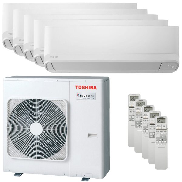 Toshiba Seiya Smart penta split air conditioner 7000+7000+9000+9000+12000 BTU inverter A++ wifi external unit 10 kW For Cheap