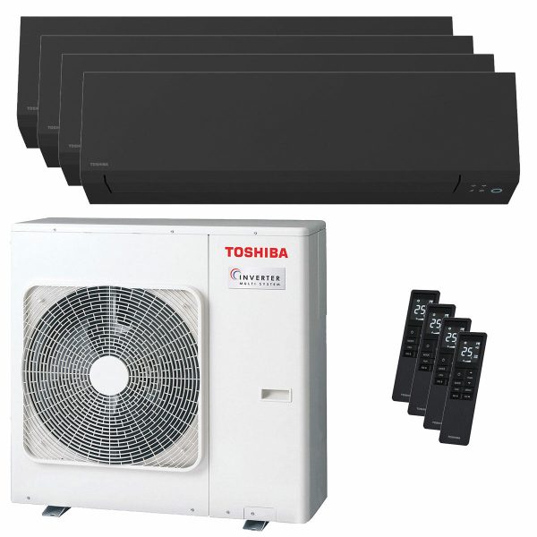 Toshiba SHORAI Edge Black quadri split air conditioner 5000+5000+7000+9000 BTU inverter A++ wifi external unit 8 kW Cheap