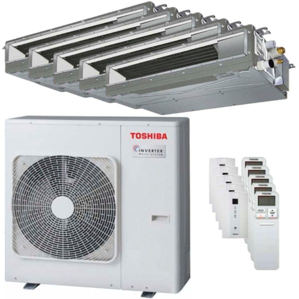 Toshiba Ductable U2 penta split air conditioner 7000 + 7000 + 7000 + 9000 + 9000 BTU inverter A ++ outdoor unit 10.0 kW Online Hot Sale