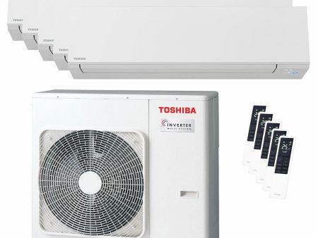 Toshiba SHORAI Edge White penta split air conditioner 9000+9000+9000+9000+9000 BTU inverter A++ wifi external unit 10 kW For Cheap