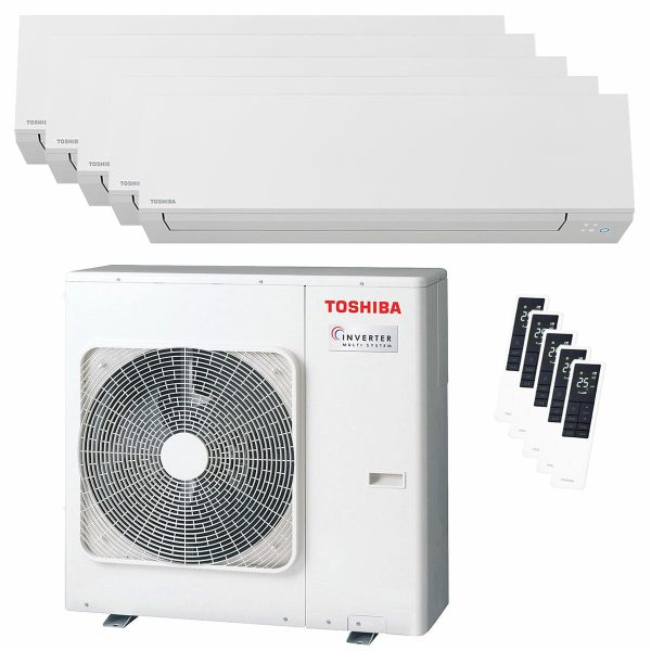 Toshiba SHORAI Edge White penta split air conditioner 9000+9000+9000+9000+9000 BTU inverter A++ wifi external unit 10 kW For Cheap