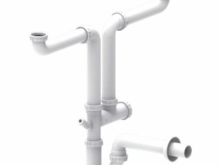 Valsir space-saving self-cleaning siphon for double sink Sale