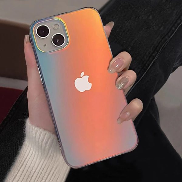 Luxury Matte Laser Gradient Clear Phone Case For iPhone Supply