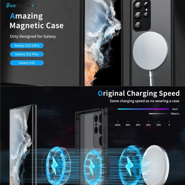 Luxury Matte Magnetic Shockproof Case for Samsung Galaxy S Models on Sale