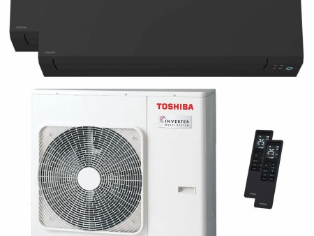 Toshiba SHORAI Edge Black dual split air conditioner 18000+18000 BTU inverter A++ wifi external unit 10 kW For Cheap