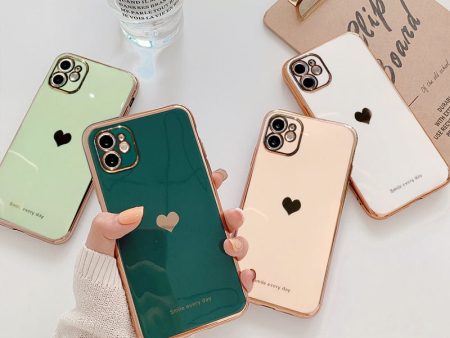 Shiny Love Heart Phone Case For iPhone In A Range Of Colours Online Hot Sale