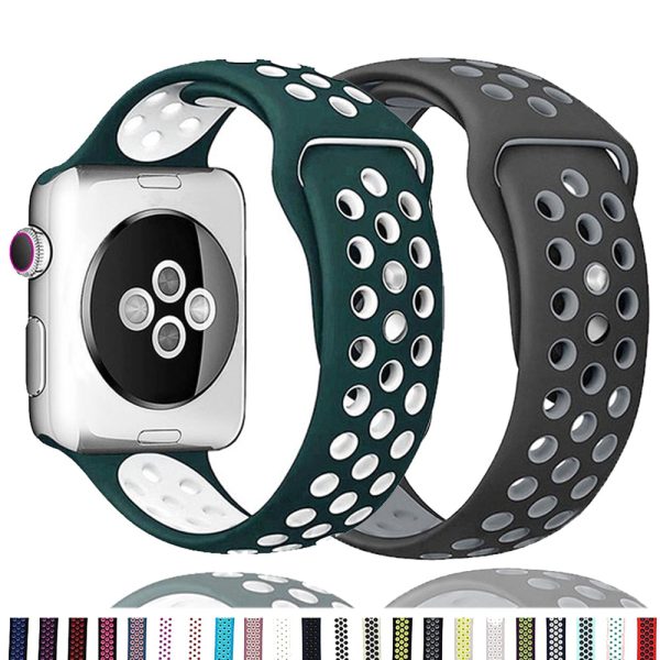 Breathable Silicone Strap For Apple Watch For Discount