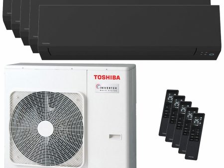 Toshiba SHORAI Edge Black penta split air conditioner 7000+7000+7000+9000+9000 BTU inverter A++ wifi external unit 10 kW For Sale