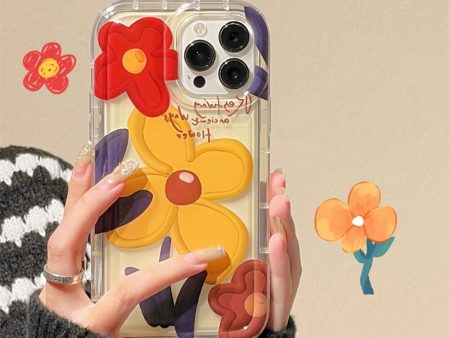 Clear Large Flowers Print Phone Case For iPhone Online Hot Sale