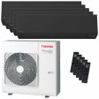 Toshiba SHORAI Edge Black penta split air conditioner 7000+7000+7000+9000+18000 BTU inverter A++ wifi external unit 10 kW Fashion