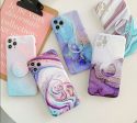 Camera Protection Marble Phone Case With Holder For iPhone Online now