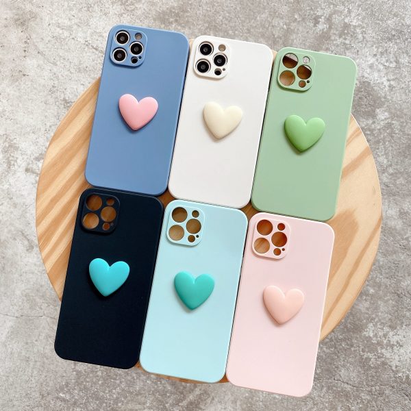 Matte Silicone Big Love Heart Phone Case for iPhone Supply