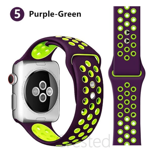 Breathable Silicone Strap For Apple Watch For Discount