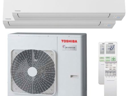 Toshiba SHORAI Edge dual split air conditioner 24000+24000 BTU inverter A+ wifi external unit 10 kW Online