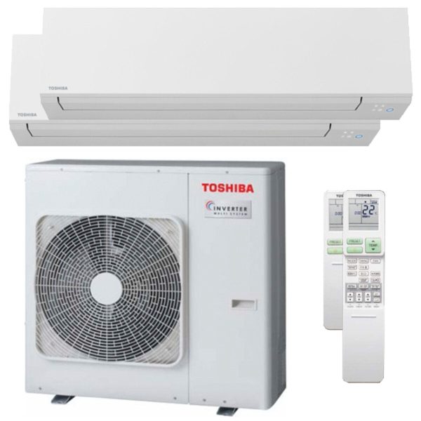 Toshiba SHORAI Edge dual split air conditioner 24000+24000 BTU inverter A+ wifi external unit 10 kW Online