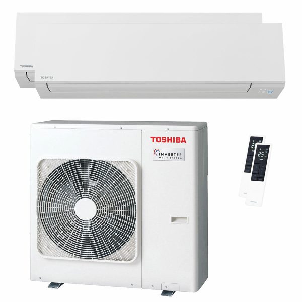 Toshiba SHORAI Edge White dual split air conditioner 18000+18000 BTU inverter A++ wifi external unit 10 kW Discount