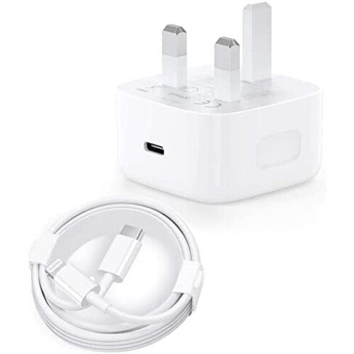 Dual Set | 20W Fast Charging Mains Wall Plug & USB-C Cable Supply