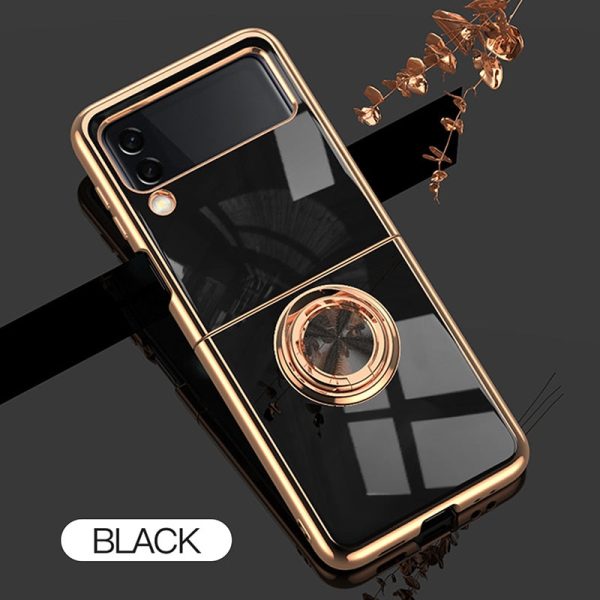 Luxury Plating Silicone Ring Holder Case For Samsung Galaxy Z Flip Series Discount