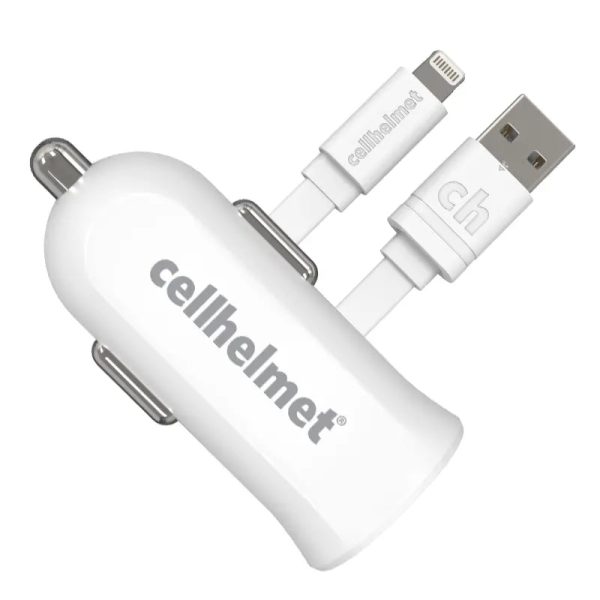 2.4A Car Charger + 3  Flat Apple Lightning Cable For Sale