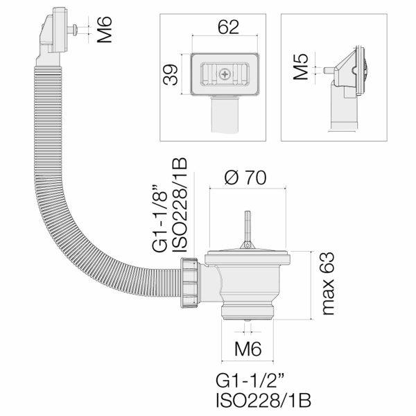 Valsir 1  1 2 waste with cap and round overflow Sale