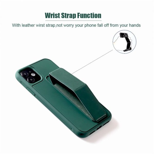 Leather Wrist Strap Case With Stand For iPhone Discount